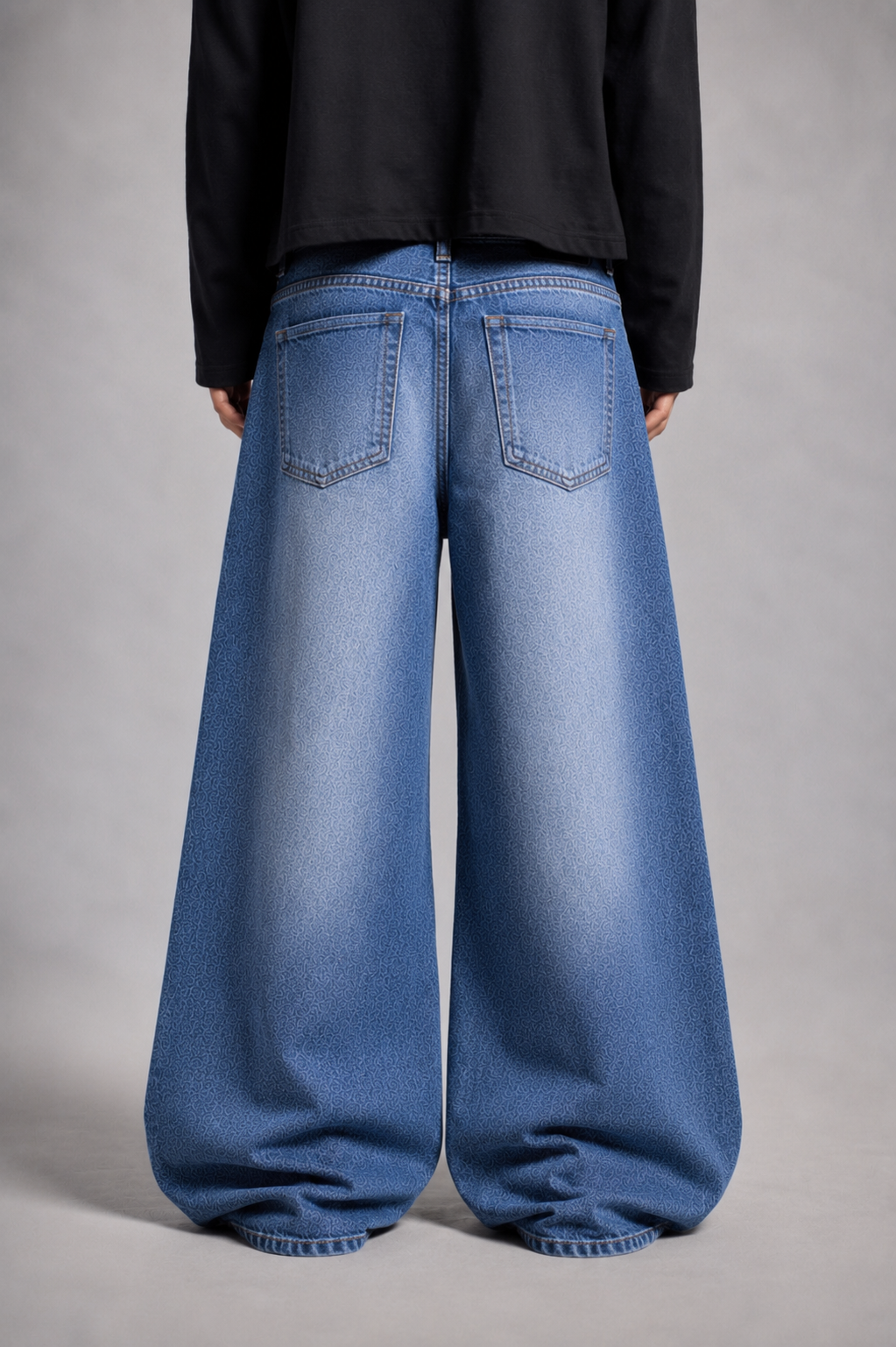 CONCRETE BLUE WIDE LEG DENIM