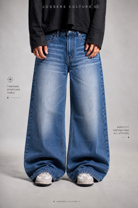 BLUE FADE BAGGY DENIM